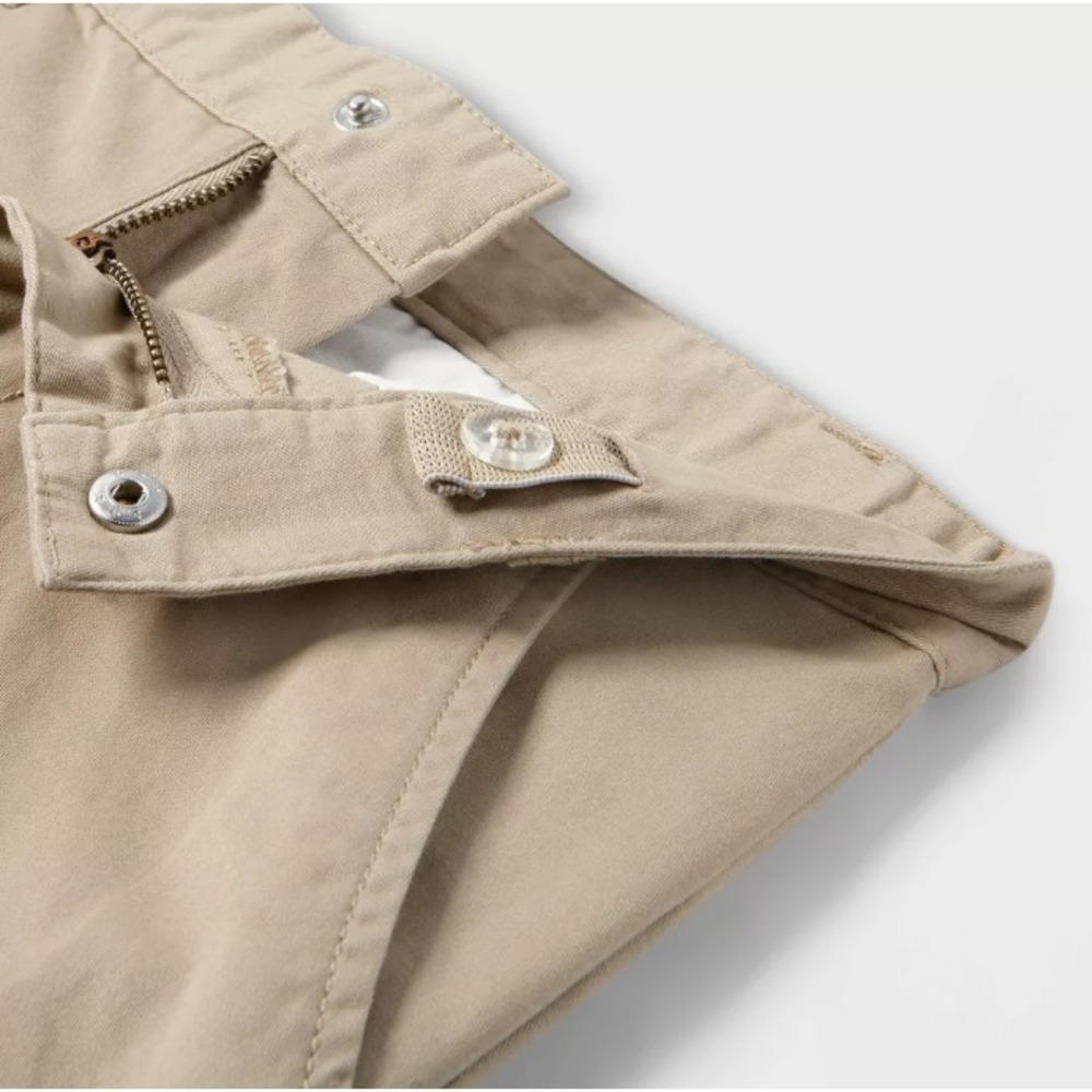 Boys' Regular Fit Flat Front Uniform Shorts Khaki‎ Size 7 - Picture 3 of 5